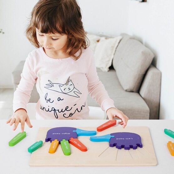 Puzzle din lemn colorat Manutele - HAM BEBE