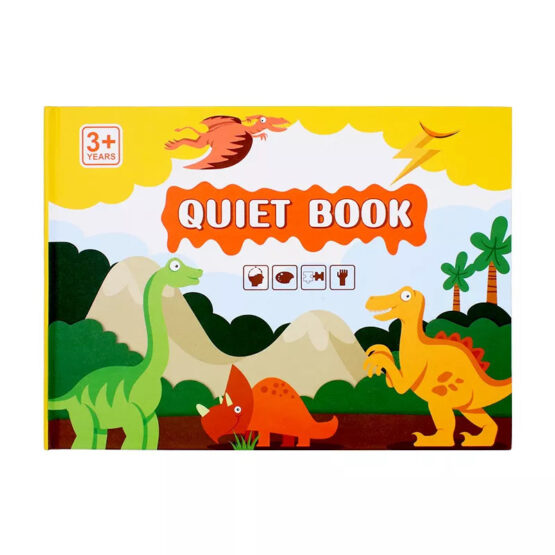 Quiet Book Carte cu activitati cu stickere reutilizabile Dinozauri - HAM BEBE