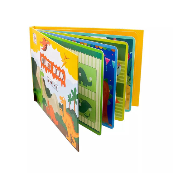 Quiet Book Carte cu activitati cu stickere reutilizabile Dinozauri - HAM BEBE