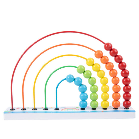 Abac Montessori din lemn Curcubeu pentru bebe Sunny Rainbow - HAM BEBE
