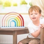 Abac Montessori din lemn Curcubeu pentru bebe Sunny Rainbow - HAM BEBE
