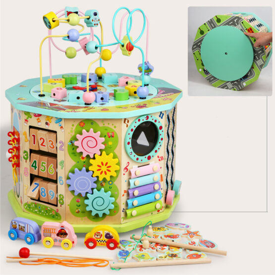 Centru educativ de joaca cu 17 activitati Montessori Pastel - HAM BEBE