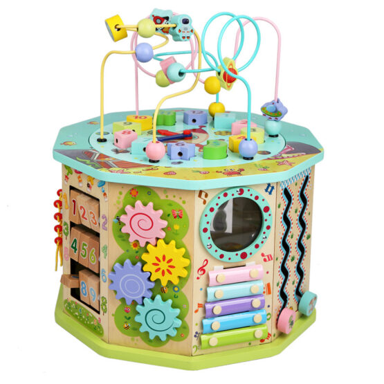 Centru educativ de joaca cu 17 activitati Montessori Pastel - HAM BEBE