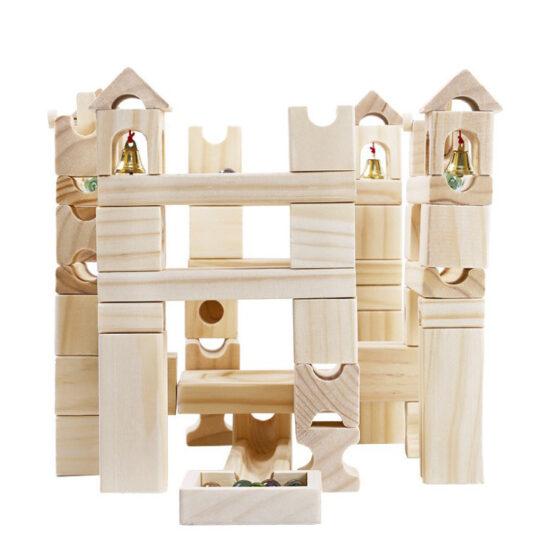 Joc Marble Run Circuit cu bile Pista din lemn Onshine Marble 80 piese - HAM BEBE