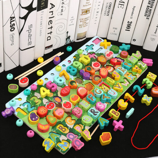 Joc logaritmic 6 in 1 Asocieri si Snuruit Pairing Stringing game - HAM BEBE