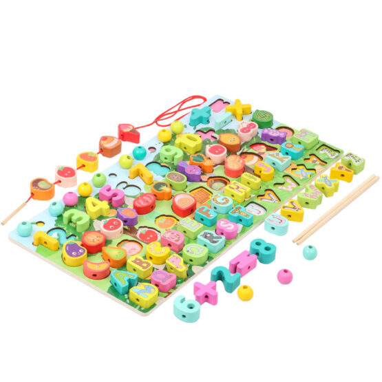 Joc logaritmic 6 in 1 Asocieri si Snuruit Pairing Stringing game - HAM BEBE