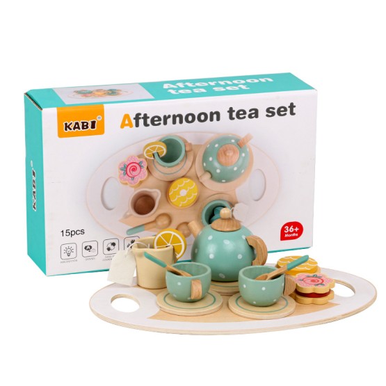 Set servirea ceaiului jucarie din lemn Afternoon Tea Kabi - HAM BEBE