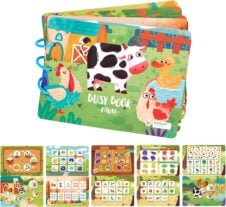 Quiet Book Carte cu activitati cu stickere Busy Book Ferma animalelor - HAM BEBE