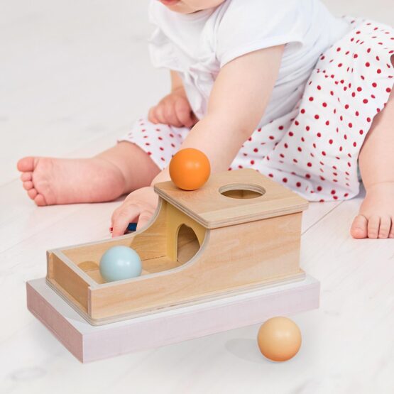 Cutia permanentei cu bila joc Montessori lemn pastel - HAM BEBE