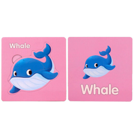 Set 6 carduri puzzle cu piese mari pentru copii - HAM BEBE