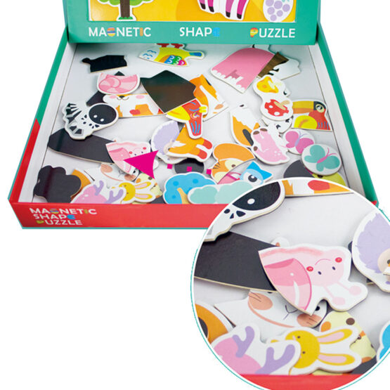 Carte magnetica cu puzzle cu magnet Ferma animalelor ViviWood - HAM BEBE
