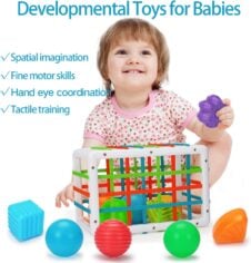 Cutie cu elastice si cuburi senzoriale pentru bebe - HAM BEBE