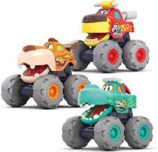 Set 3 masinute de jucarie pentru bebelusi Monster Truck HOLA - HAM BEBE