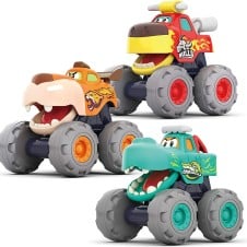 Set 3 masinute de jucarie pentru bebelusi Monster Truck HOLA - HAM BEBE