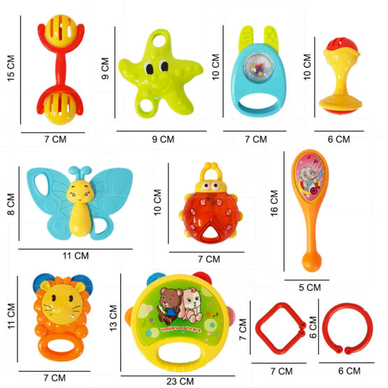 Set 11 zornaitoare colorate pentru bebe - HAM BEBE