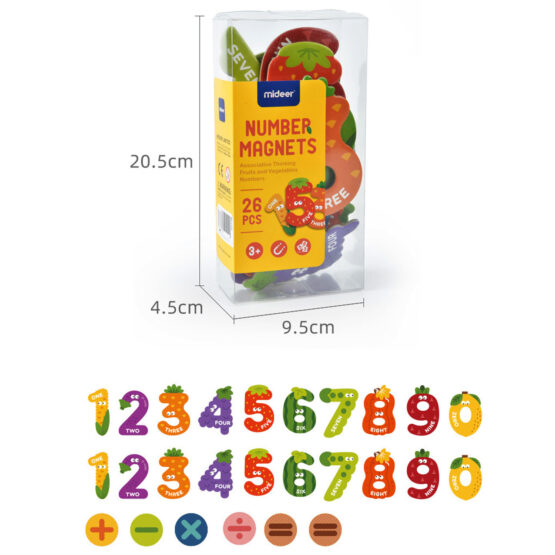 Set cifre magnetice din lemn 26 piese MIDEER - HAM BEBE
