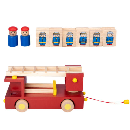 Masina de pompieri din lemn pentru copii Fire Engine - HAM BEBE