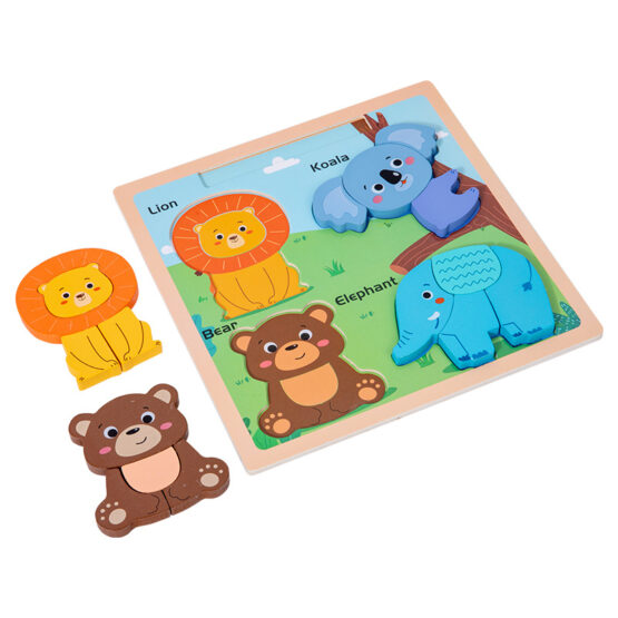 Puzzle din lemn cu piese groase si tablita desen cu marker Chunky - HAM BEBE