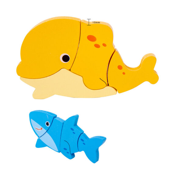 Puzzle din lemn cu piese groase si tablita desen cu marker Chunky - HAM BEBE