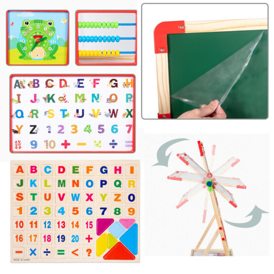 Tabla magnetica copii educativa 5 in 1 Sevalet cu accesorii MY-8898 - HAM BEBE