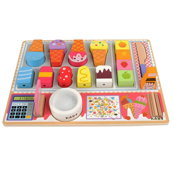 Joc educativ din lemn Magazinul de inghetata Kabi Ice Cream Shop - HAM BEBE