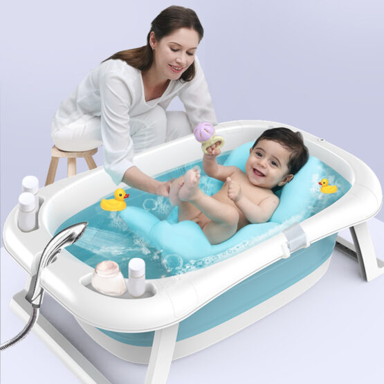 Cadita de baie cu suport din burete si termometru pliabila - HAM BEBE