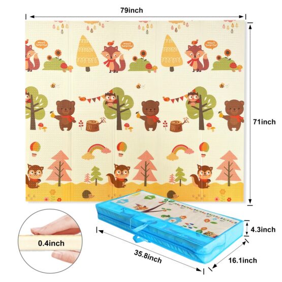 Covoras termic pliabil pentru copii 200x150 cm Padurea Fermecata FOX (Copiază) - HAM BEBE
