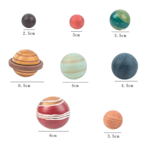 Puzzle din lemn cu piese tridimensionale Sistemul Solar - HAM BEBE