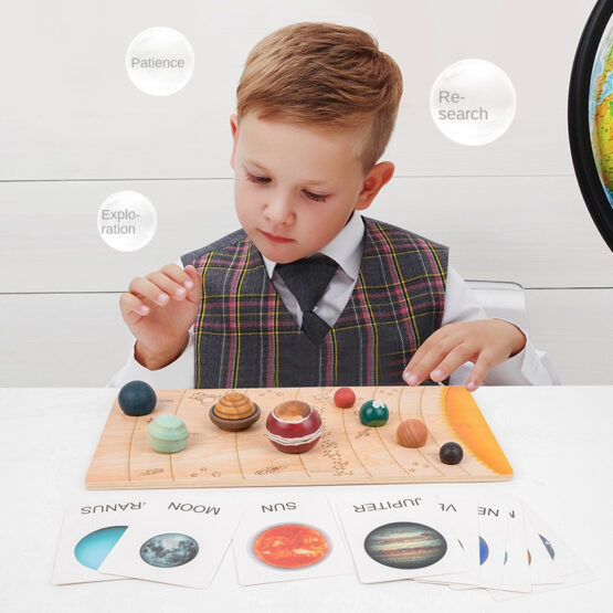 Puzzle labirint din lemn Sistemul Solar (Copiază) - HAM BEBE