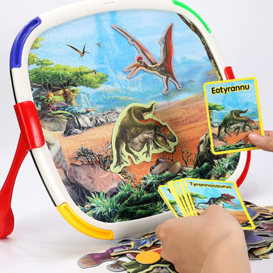 Tablita magnetica reversibila pentru desen si puzzle cu peisaje Dinozauri - HAM BEBE