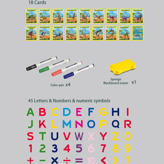 Tablita magnetica reversibila pentru desen si puzzle cu peisaje Dinozauri - HAM BEBE