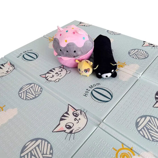 Covor pliabil pentru copii reversibil 200x150 cm Orasel si Pisicute - HAM BEBE