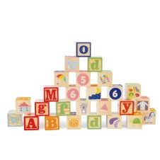 Set 26 Cuburi din lemn Montessori ABC lit - HAM BEBE