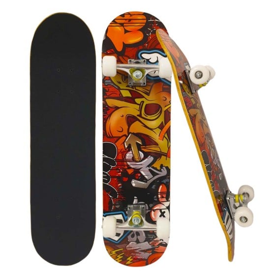 Skateboard din lemn si aluminiu cu rulmenti Abec 7 Graffiti Sunset - HAM BEBE