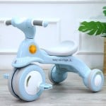 Tricicleta cu pedale si maner de impins Baby Carriage cu lumini si melodii - Alb - HAM BEBE