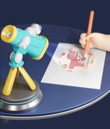 Telescop de jucarie cu proiectii cu diapozitive Projection telescope - Roz - HAM BEBE