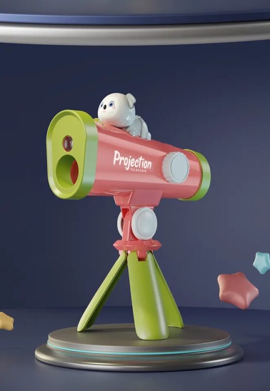 Telescop de jucarie cu proiectii cu diapozitive Projection telescope - Roz - HAM BEBE