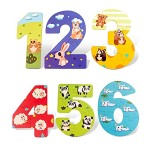 Cutie set cu Puzzle piese mari Cifrele Digital Animal - HAM BEBE