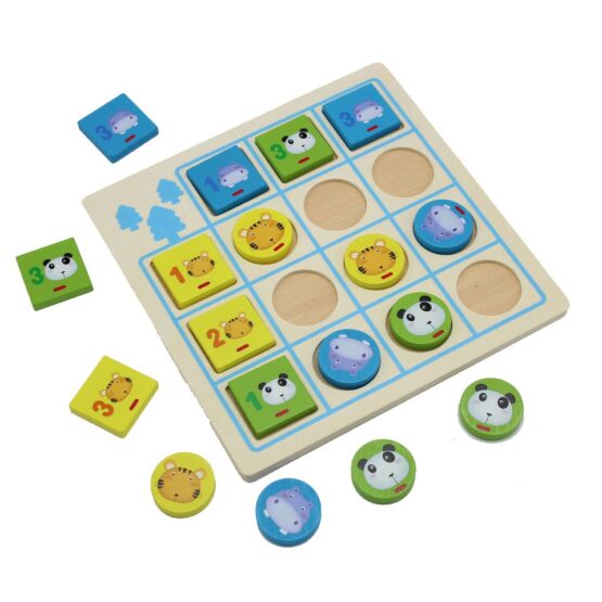 Joc X si 0 din lemn si Sudoku Animale 2 in 1 (copiază) - HAM BEBE