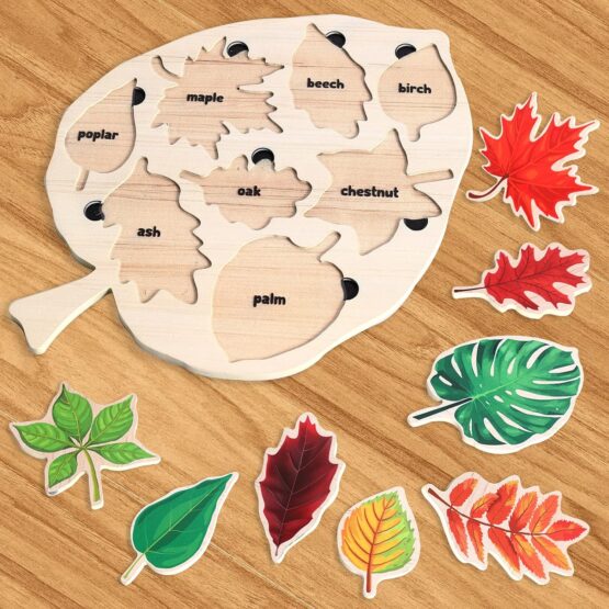 Puzzle Montessori educativ In natura Frunza - HAM BEBE