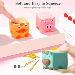 Set 12 Cuburi moi cu animalepentru bebe Soft Blocks - HAM BEBE