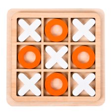 Joc x si 0 din lemn orange 2-Jucarii din Lemn si Montessori