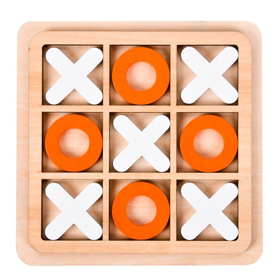 Joc x si 0 din lemn orange 2-Jucarii din Lemn si Montessori
