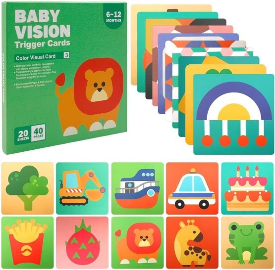 Set 20 carduri stimulare vizuala bebelusi 6 - 12 luni Baby Visual Trigger card
