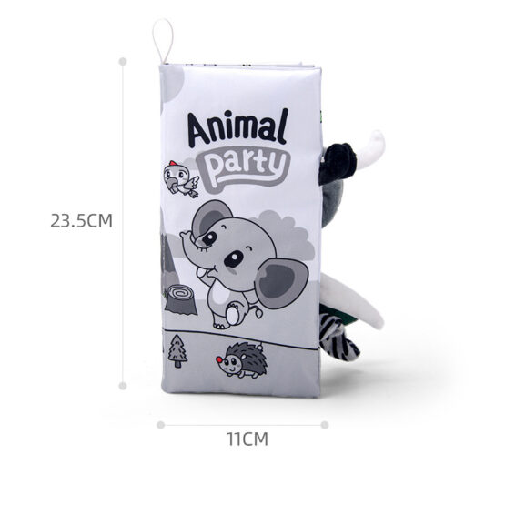 Set 3 carti textile pentru bebelusi alb negru cu imagini sobebear 4-Jucarii Senzoriale