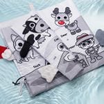 Set 3 carti textile pentru bebelusi alb negru cu imagini sobebear 6-Jucarii Senzoriale