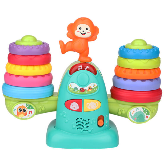 Balanta interactiva pentru bebe colorful seesaw stacker 3-Centre activitati