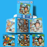 Carte magnetica cu puzzle cu piese mari Pirate's Treasure