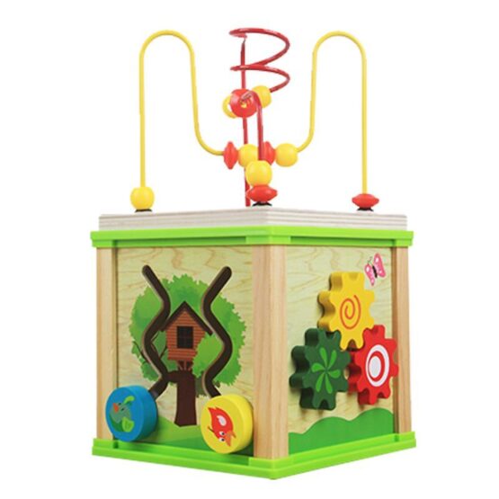 Cub educativ din lemn pentru copii wisdom around the bead3-Centre activitati