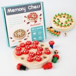 Joc de memorie memory chess mushroom radish-Jucarii din Lemn si Montessori